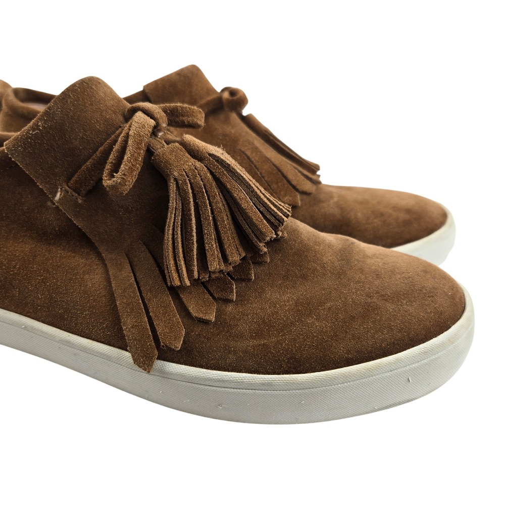 Kate Spade New York Lenna Whiskey Brown Suede Tassel Fringe Sneakers Womens 7M - Picture 3 of 12